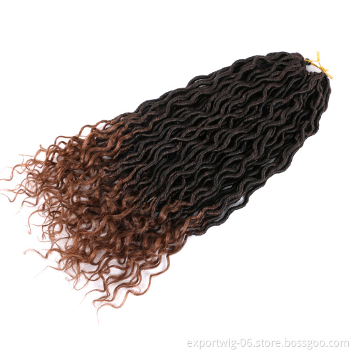Curly Goddess Locs Crochet Hair Africa Twist Goddess Faux Locs Hair Extensions Solid And Ombre Color Synthetic Fiber Braids